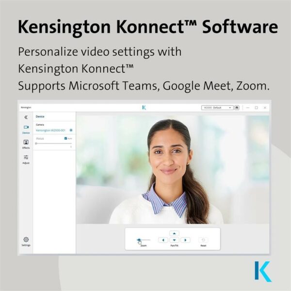 Software Kensington Konnect para personalización de video.